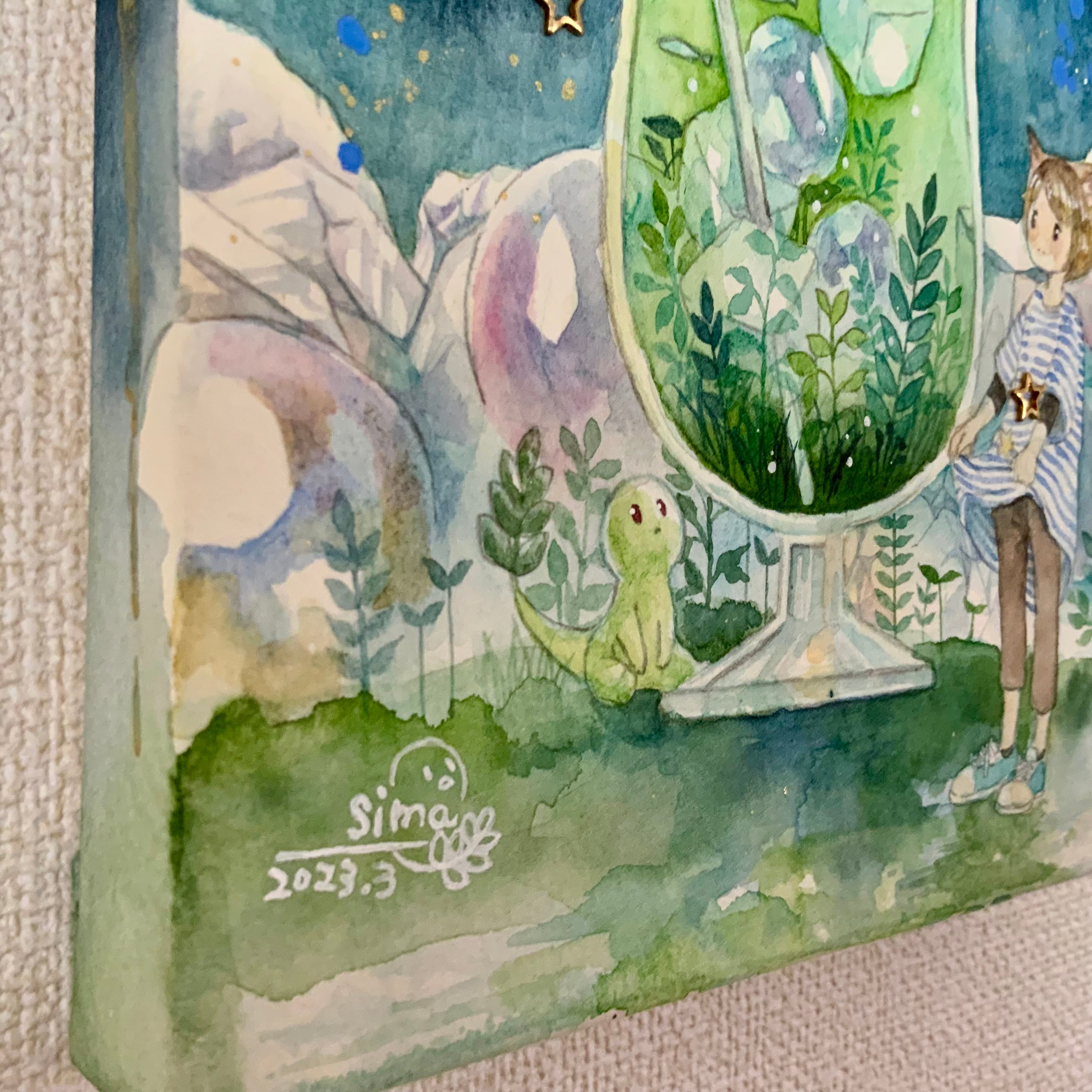 水彩画 クリームソーダ キャンバスアート | Art shop 森羅万象