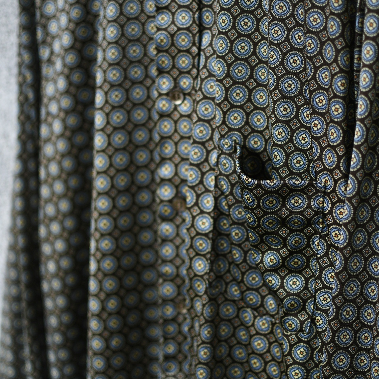 70's〜 nylon satin pattern shirt