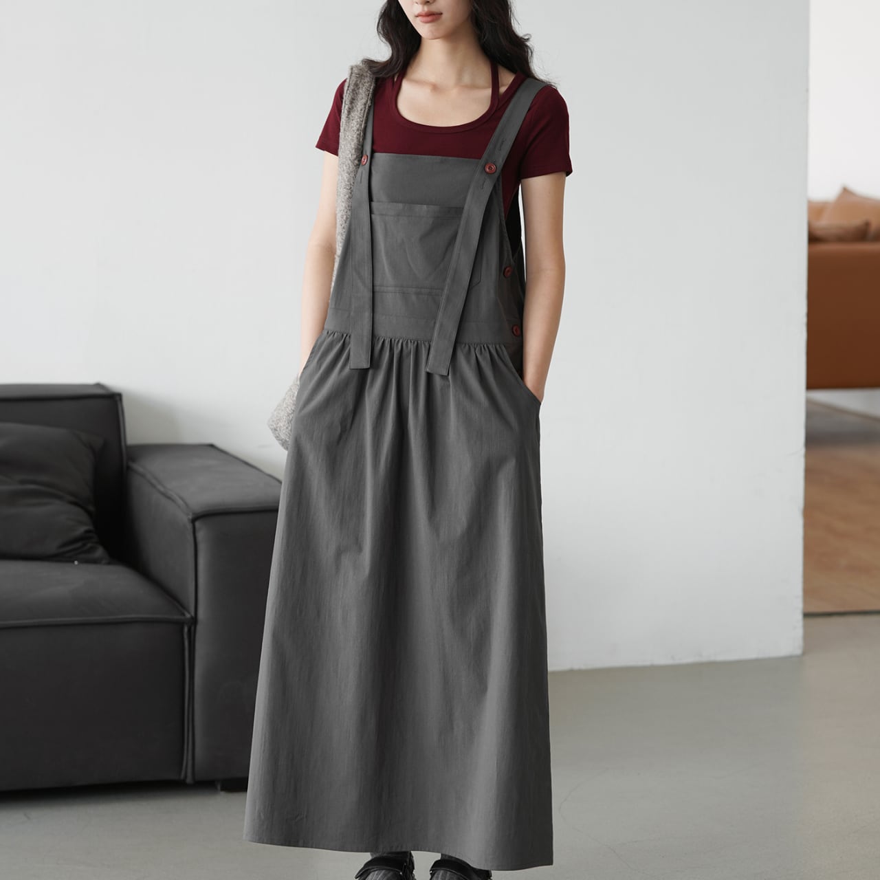 Strap long dress S1041