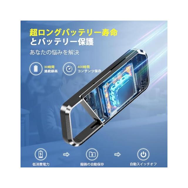NekSide ボイスレコーダー 小型 ICレコーダー 16GB 内蔵メモリ AI