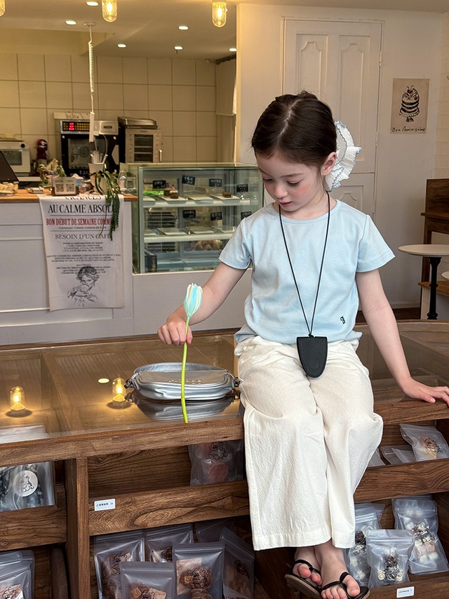 【KID】ビビレタリング刺繍ワンポイント半袖Tシャツ - 16