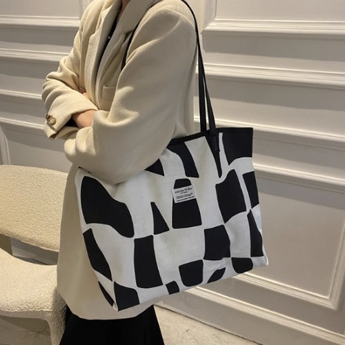 トートバッグ レディース バッグ 鞄 かばん 大容量 肩掛けバッグ キャンバスバッグ 通勤通学 学生 マザーズバッグ ママバッグ ランダムチェック柄 カジュアル お出かけ おしゃれ 大きめ 内ポケット