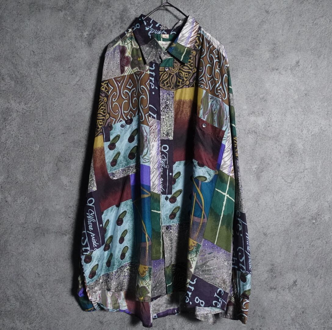 Artistic patchwork patterned shirt