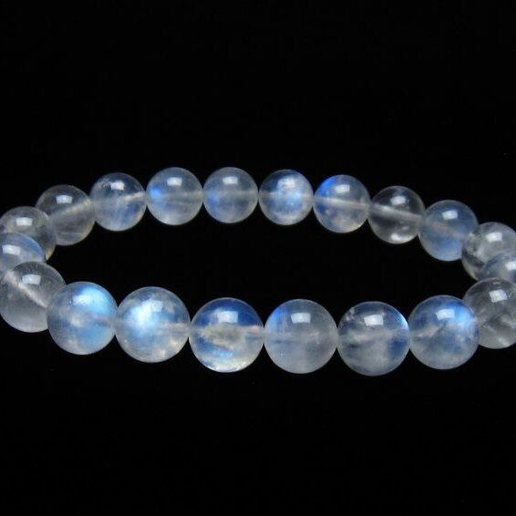 ムーンストーン ブレスレット 10mm moon stone 月長石 bracelet フェルドスパー ブレス 6月の誕生石 一点物 111-35994