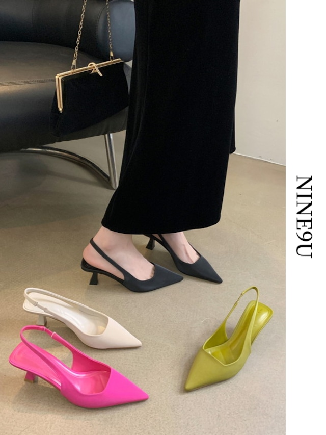 simple formal pointed-toe sandal 4color【NINE7513】