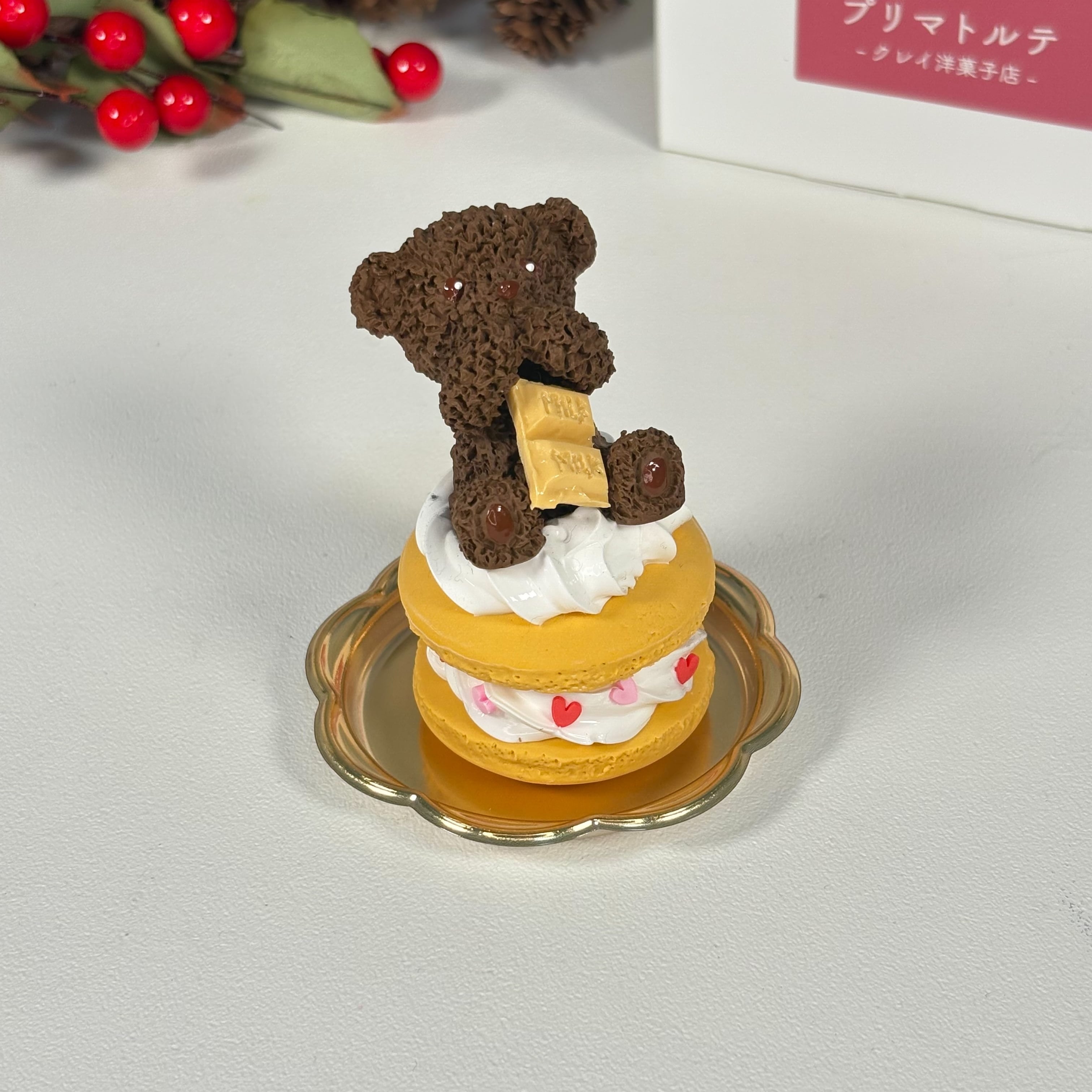 チョコクマカロンのオブジェ