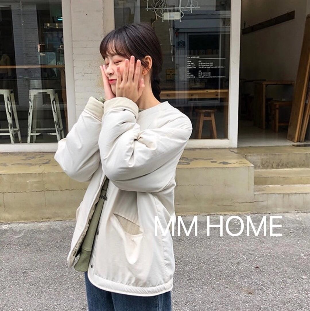 ノーカラー　裏ボアショートジャケット　AJ42441-6660