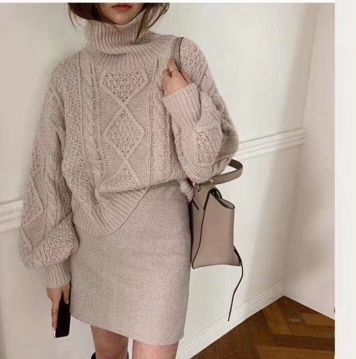 ケーブル編み　タートルネックニット　AJ1079-2329