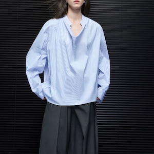 スタンドカラーストライプデザインシャツ ・23403 スタンドカラーストライプデザインシャツ ・23403