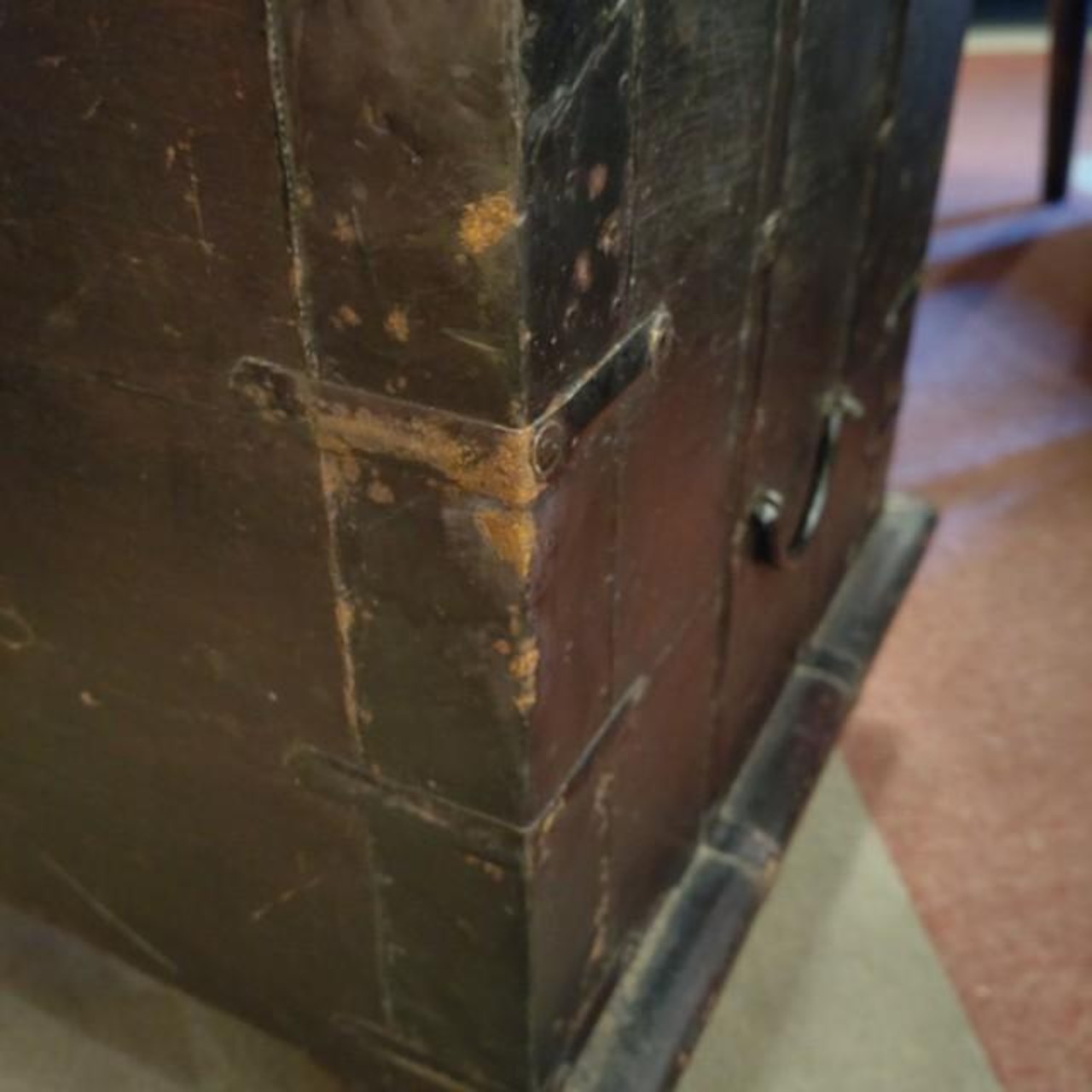 【One-of-a-kind Item】India Box Chair Made of Wood Antique Style Changes over time Display Interior goods