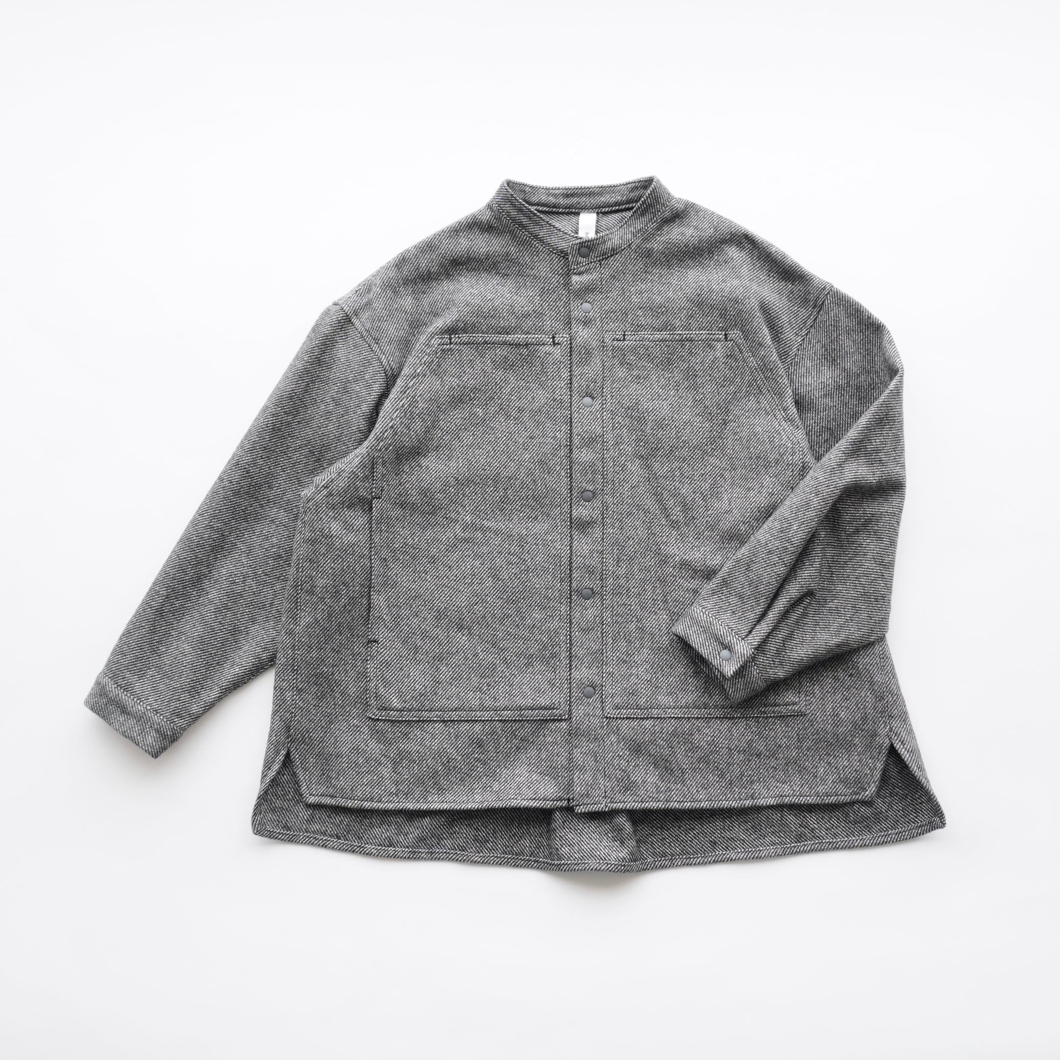 MOUN TEN.(マウンテン)/ cotton tweed pocket shirt / black twill / 0(〜155cm)