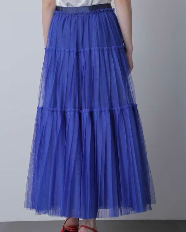 STUMBLY】Pleated Tulle Skirt | idealclasse