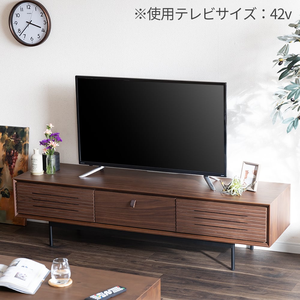 テレビ台 テレビボード 150 ローボード オーク調 ウォールナット調