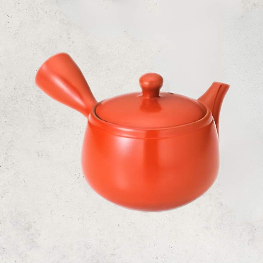 朱泥急須 かご網