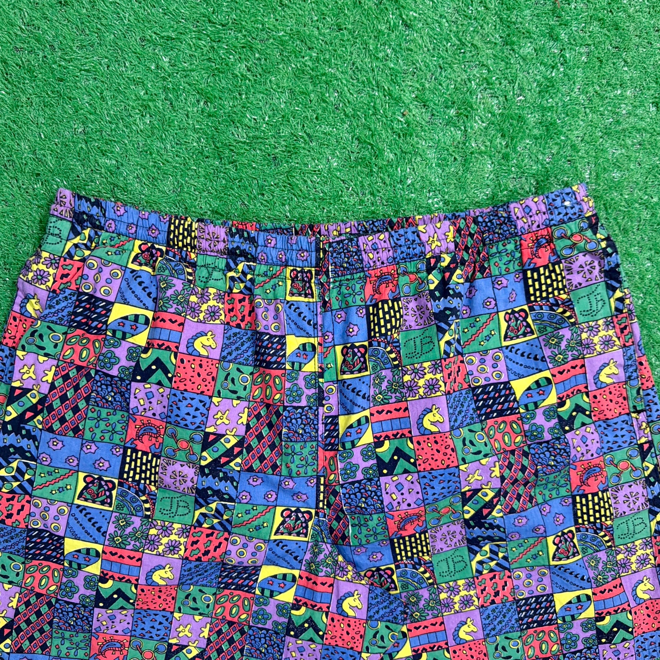 Men's】 90s アート柄 スイムパンツ / 90年代 ハーフパンツ ショート