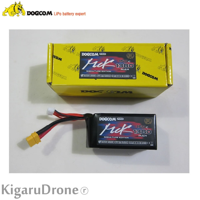 【DOGCOM 6S 1380mAh 高出力レース用】DOGCOM 1380mAh 150C 6S 22.2V lipo battery - MCK EDITION