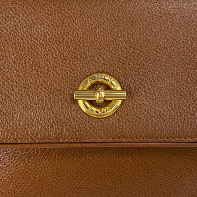 CELINE セリーヌ ショルダーバッグ ブラウン マンテル レザー 2WAY ハンドバッグ vintage ヴィンテージ オールド p67n53