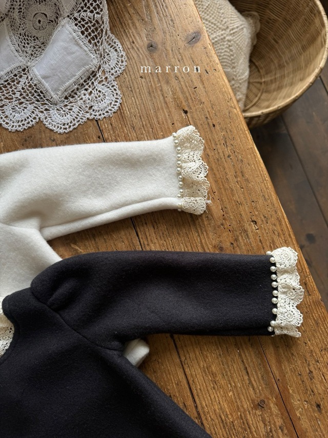 ラスト1 M【即納】<marron>  Angel pearl blouse