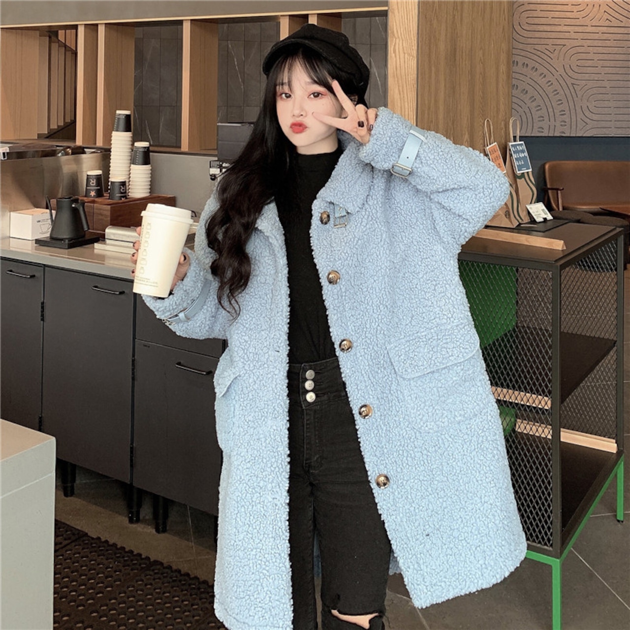 コート ブルー 青 ロング マキシロング丈 マキシ丈 女性 レディース 
