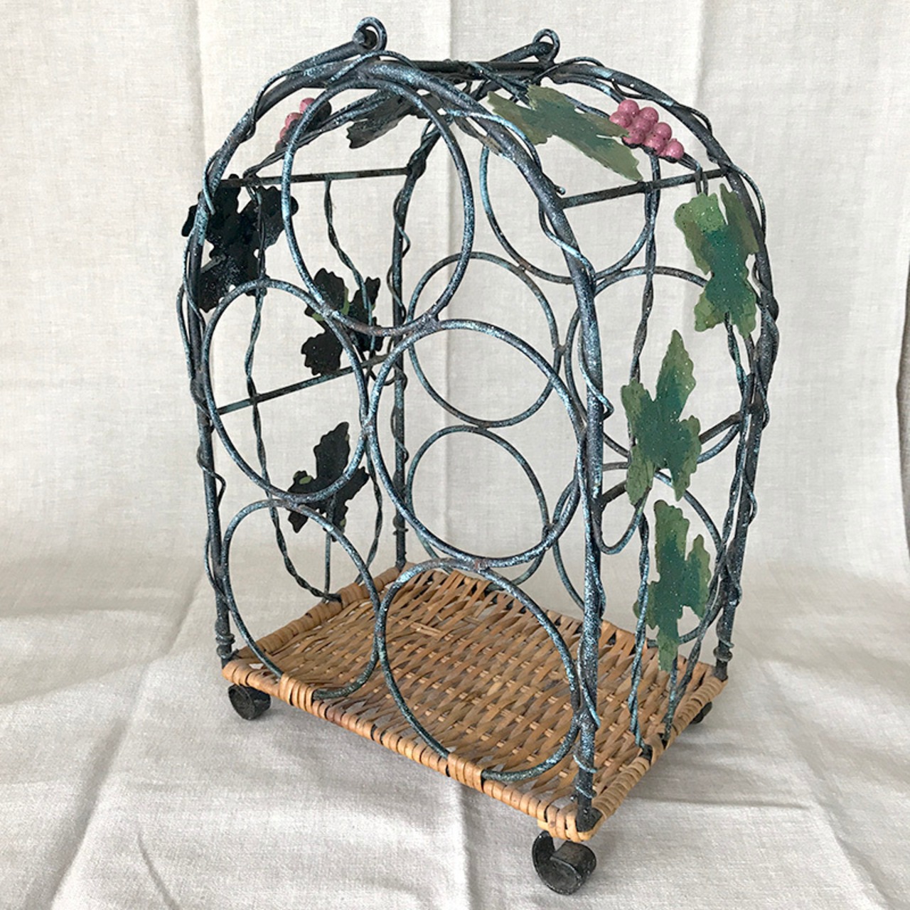 ワインラック 葡萄棚モチーフ アイアンと蔓製