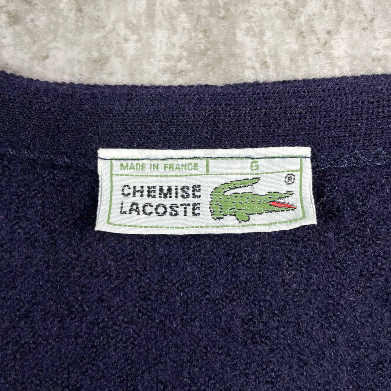 80年代 フランス製 LACOSTE ラコステ ウールニットカーディガン メンズ
