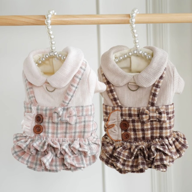 クラシカルチェック レイヤード風ワンピース♡0239