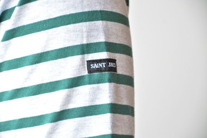 セントジェームス SAINT JAMES 薄手ボーダーシャツ半袖(PIRIAC)GRIS CL/FOREST T4
