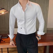 business mens fitted white shirt 00266