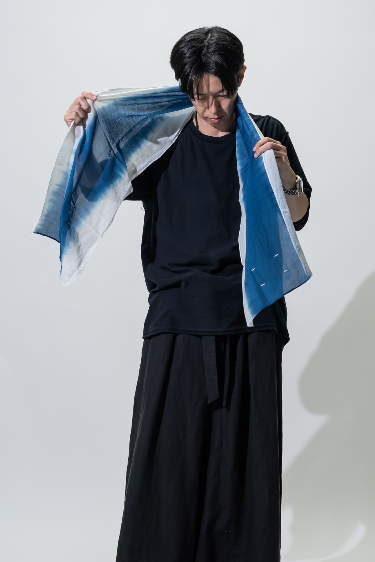 数量限定】本藍染め × シルク スカーフ【夏の藍】【Made in OKAYAMA
