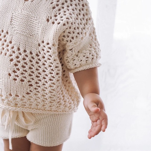【BELLE & SUN】Crochet Tee | Natural