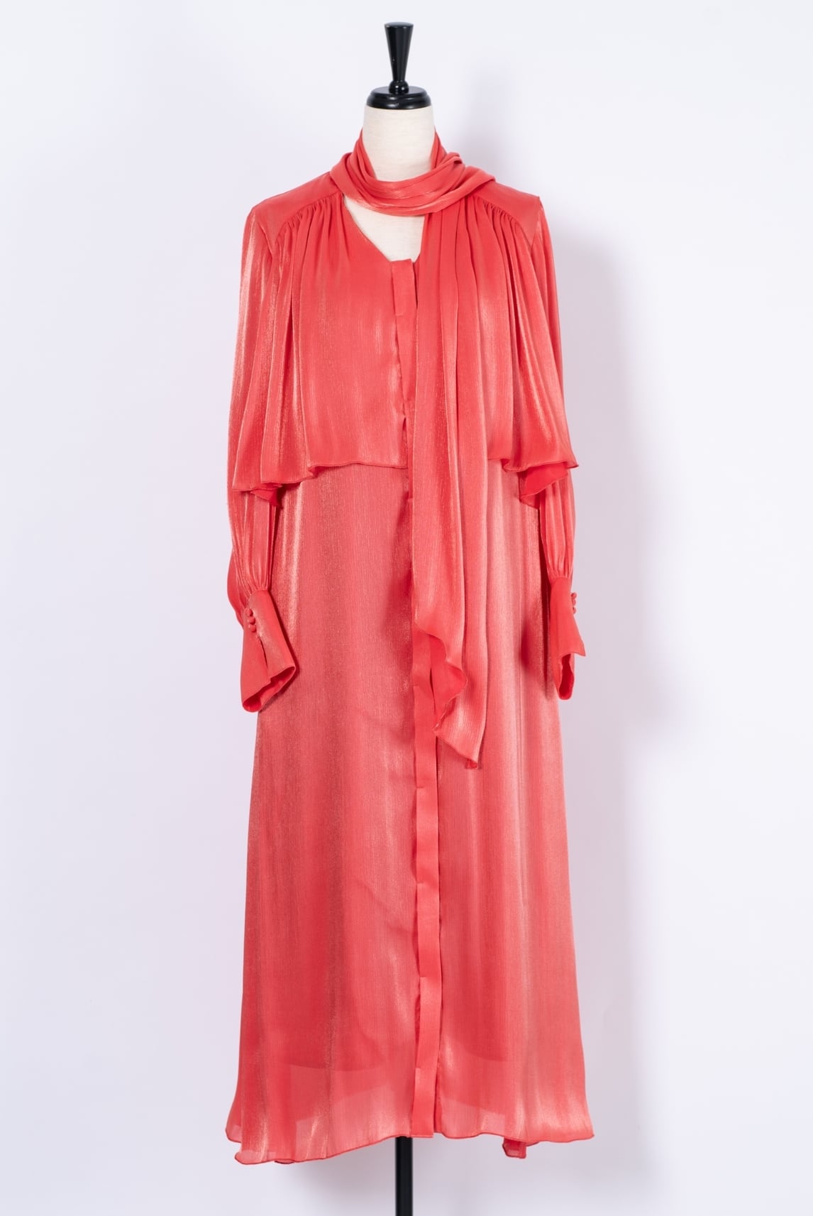 Chambray Tie Dress RED