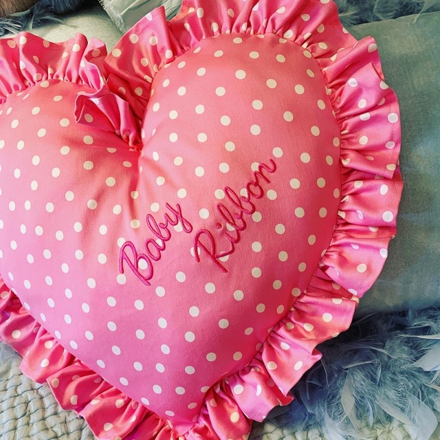 ピンクハートクッション (220419)