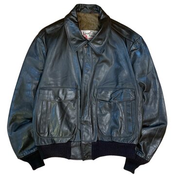 90s Style A-2 Type Leather Jacket Short Length Real Leather Smooth 