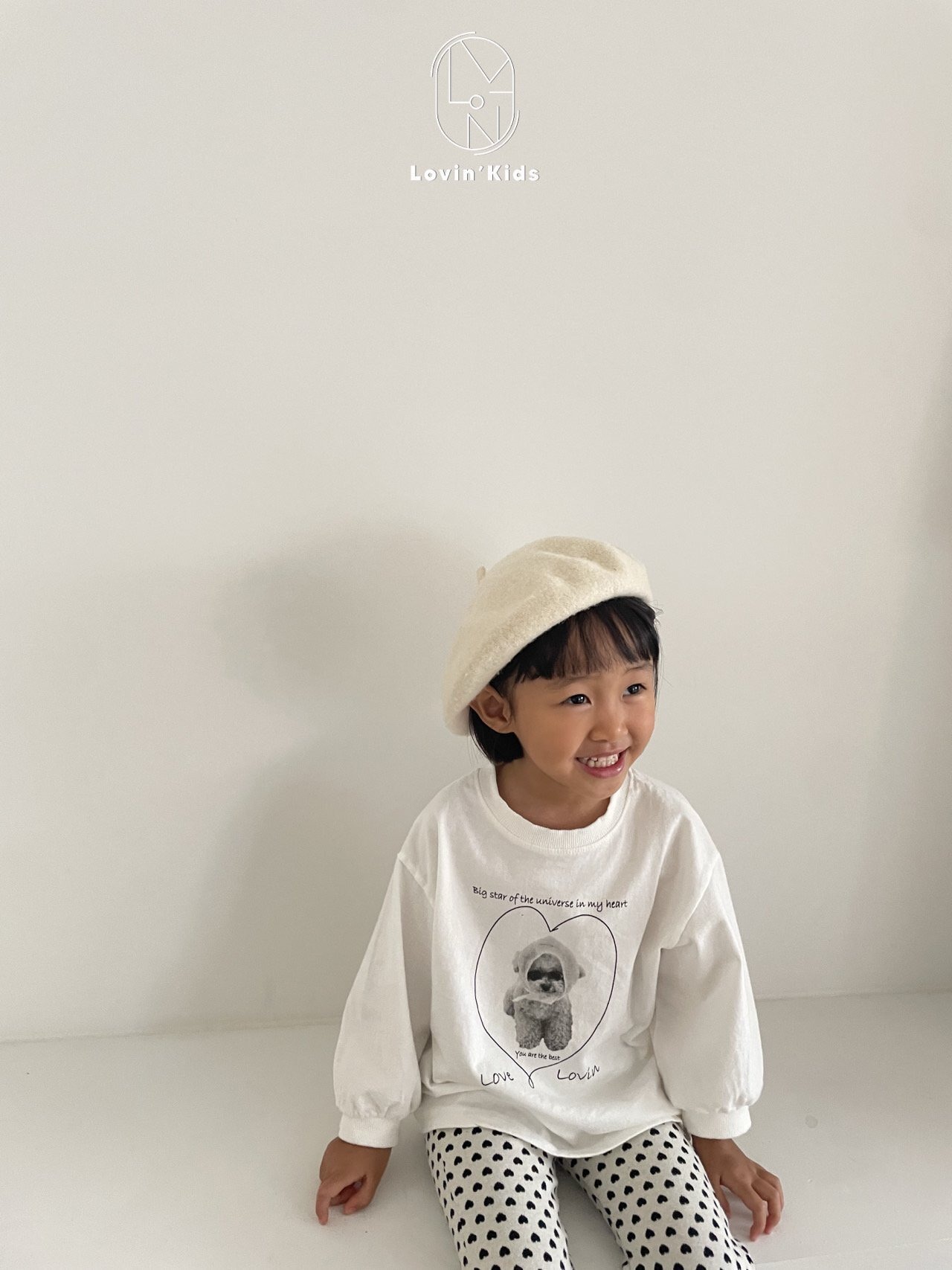 【Lovin'】フーディーパピーT アイボリー 80〜130cm - 2