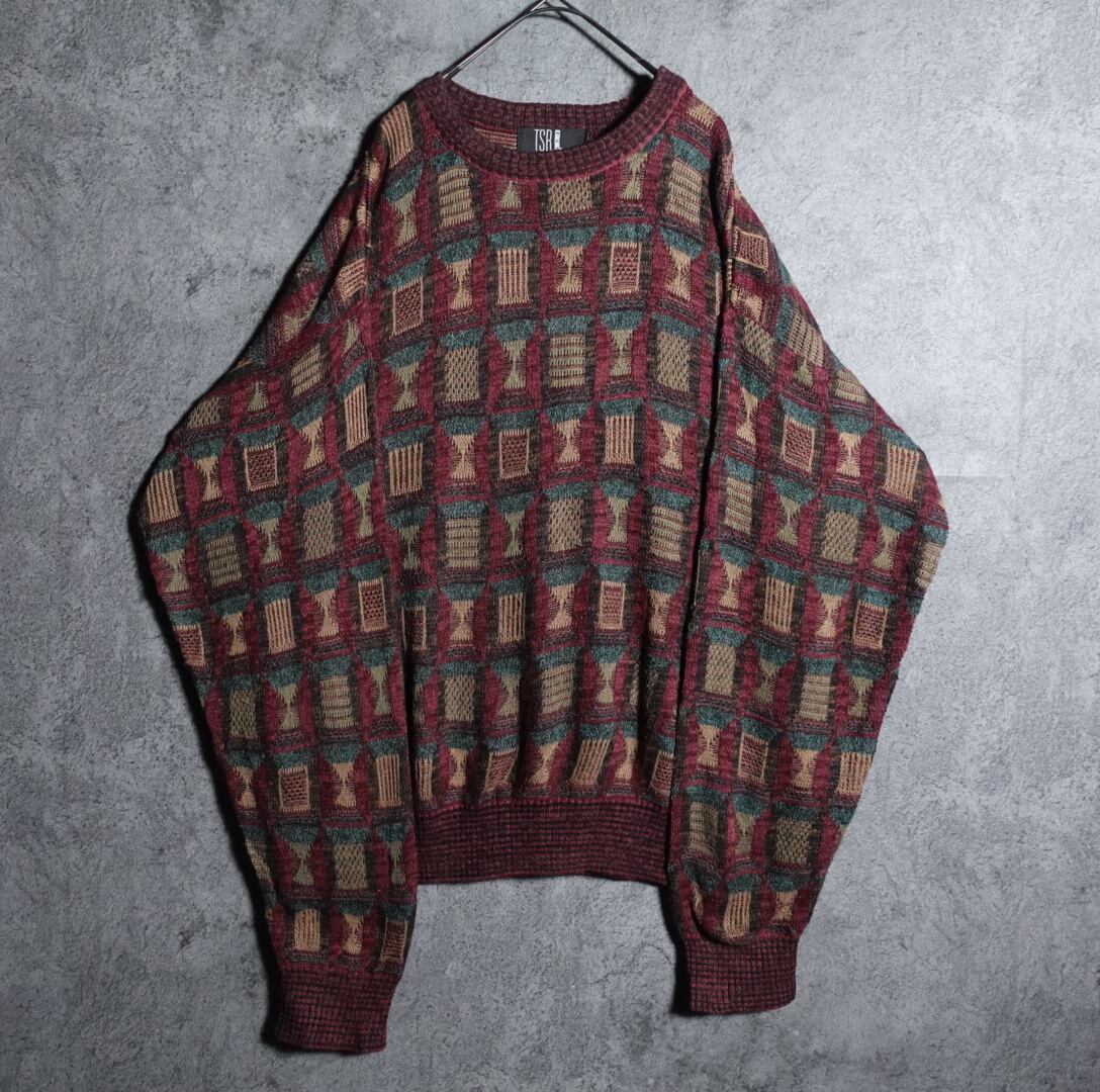 Multicolor Motif pattern design knit