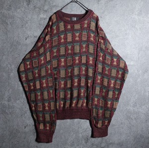 Multicolor Motif pattern design knit