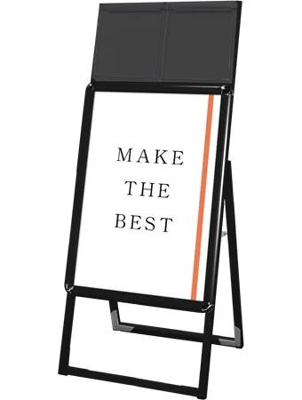 ポスターグリップスタンド看板カタログケース付(屋内用) A2片面ブラック