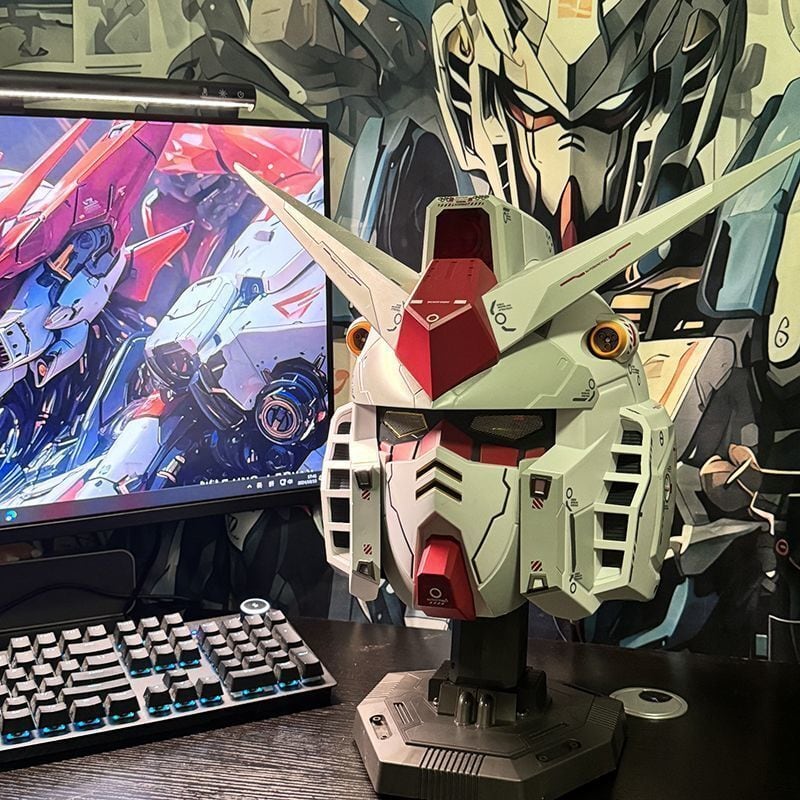 ガンダム発光ヘルメット 全頭着用タイプ 台座付き 高機動戦士コスプレ