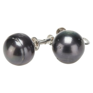 Pt900 プラチナ 黒蝶真珠11.6～12mm イヤリング レディース 【中古】