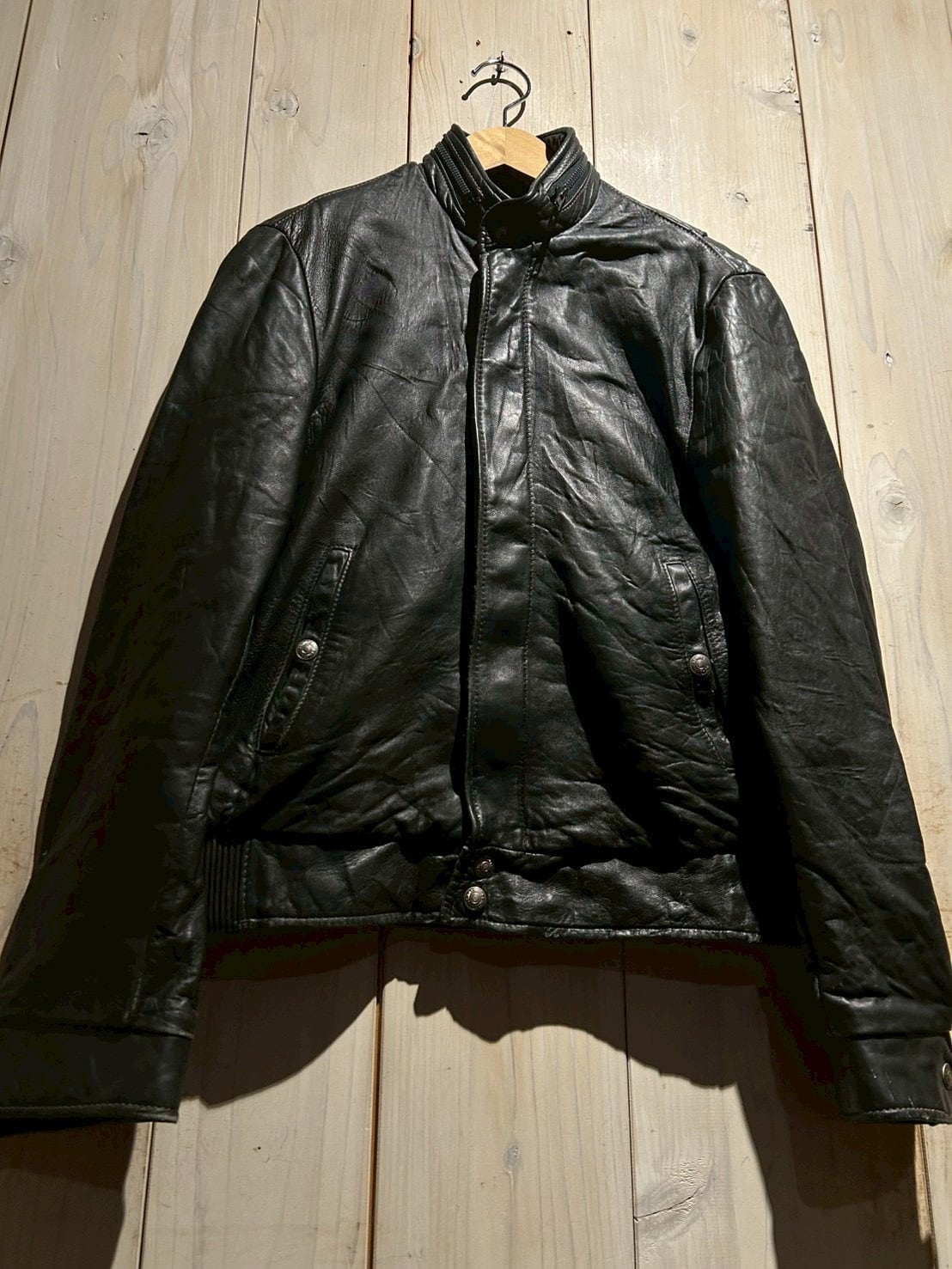 タカくん 80's~90's Vintage Leather Carco a.k.a.C.a.k.a vintage】70's〜80's “Schott” Vintage Stand Collar