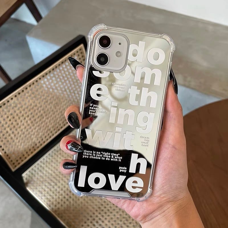 【12サイズ即納 / 予約】English Print Mirror iPhone Case