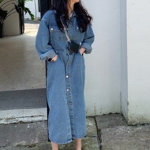 Button Front Denim Dress W00091