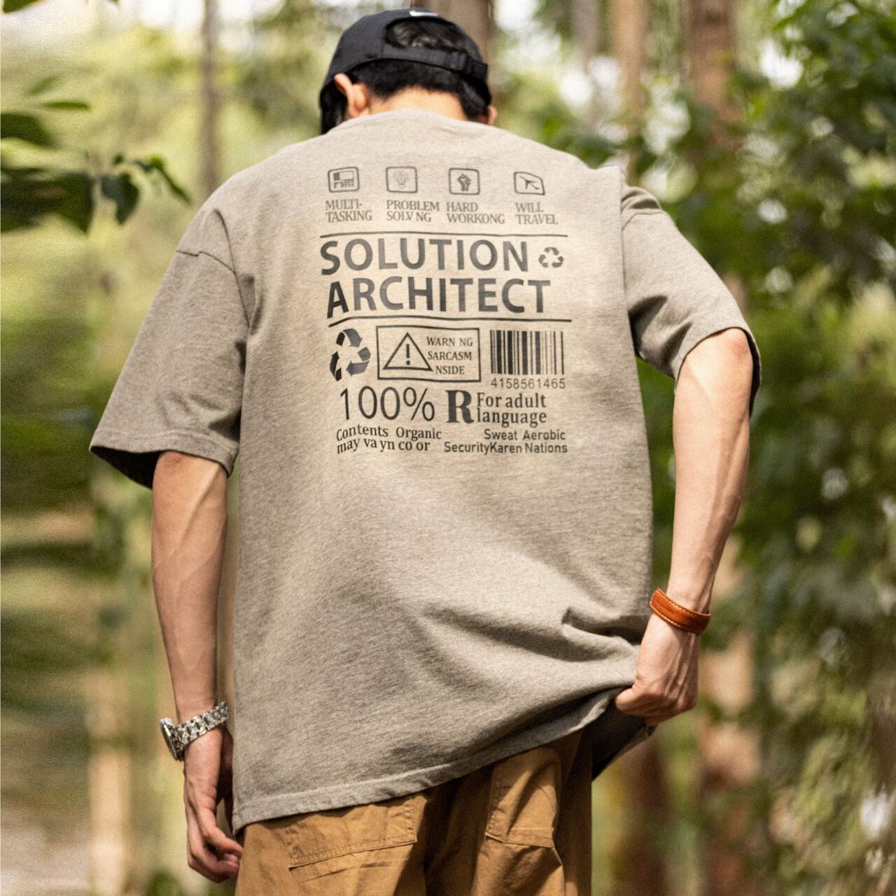 バックプリント クルーネック オーバーサイズ Tシャツ 00192