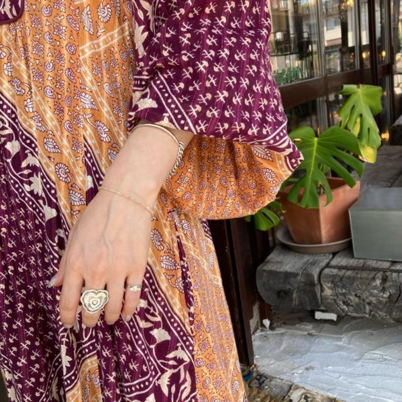 TOPANGA Jewelry　ミニジェムブレスレット　サンストーン　オレンジ　太陽の石　ナチュラルストーン　天然石　パワーストーン　ペンダント　クリスタル