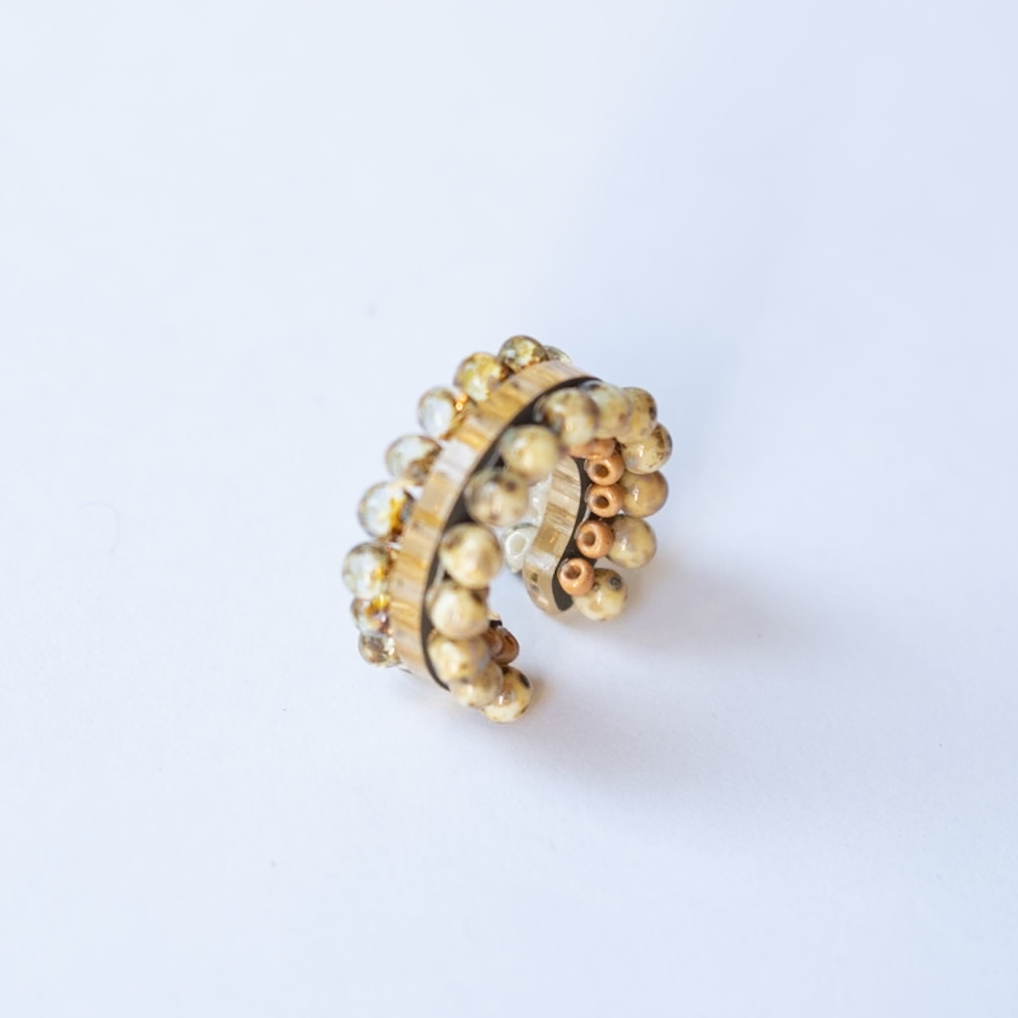 puzzle ring ear cuff bicolor [04]