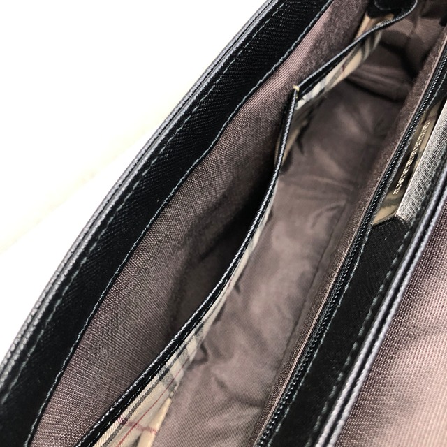BURBERRY バーバリー ショルダーバッグ ブラック ロゴ レザー ワンショルダーバッグ vintage ヴィンテージ オールド h5ye77