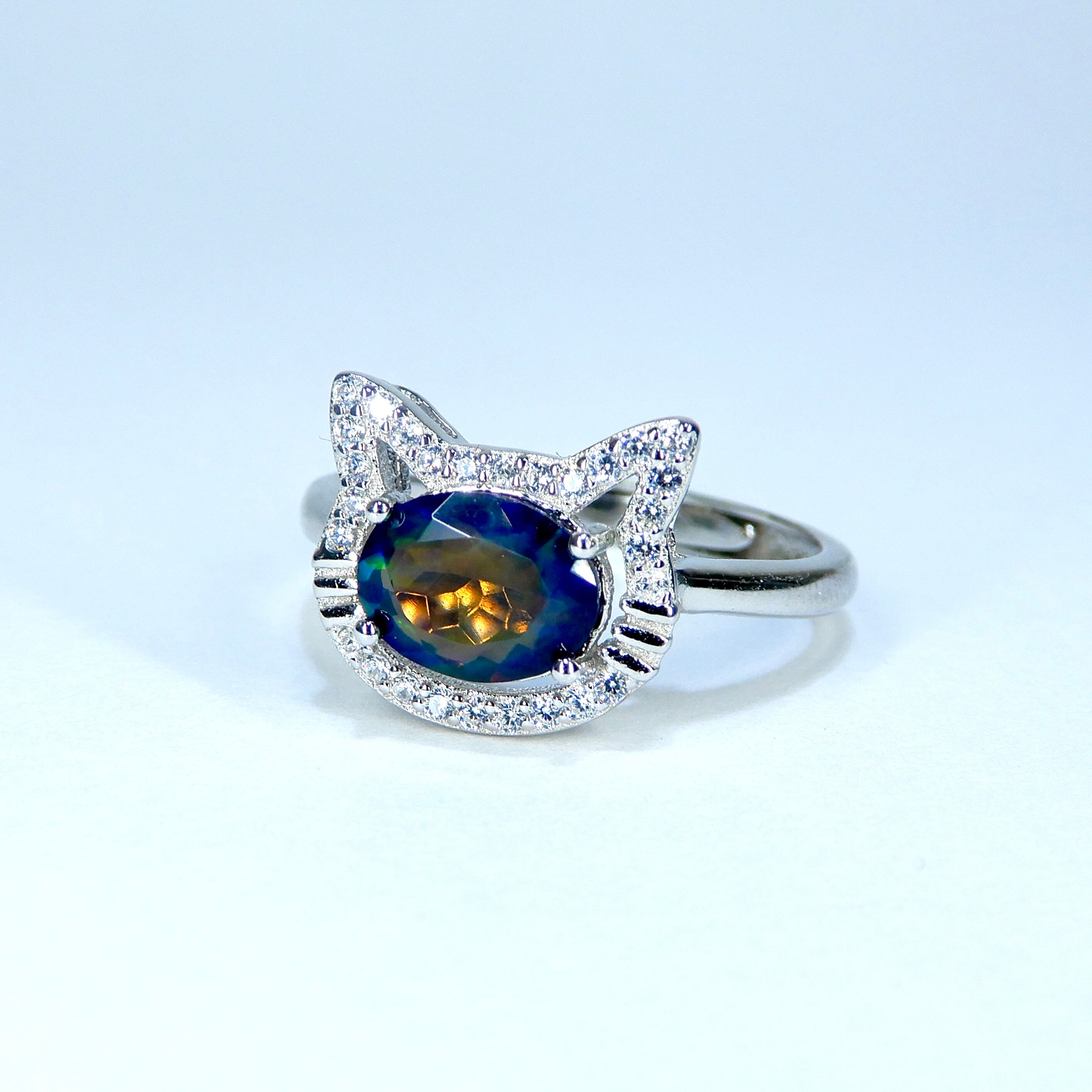 ねこRing♦︎ブラックオパール♦︎