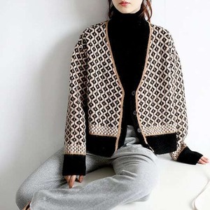 ジオメトリックニットカーディガン 10081