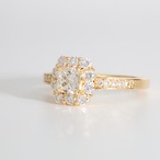 プリンセスカット ダイヤモンド リング SI1 K18 / 0.520ct / 0.490ct