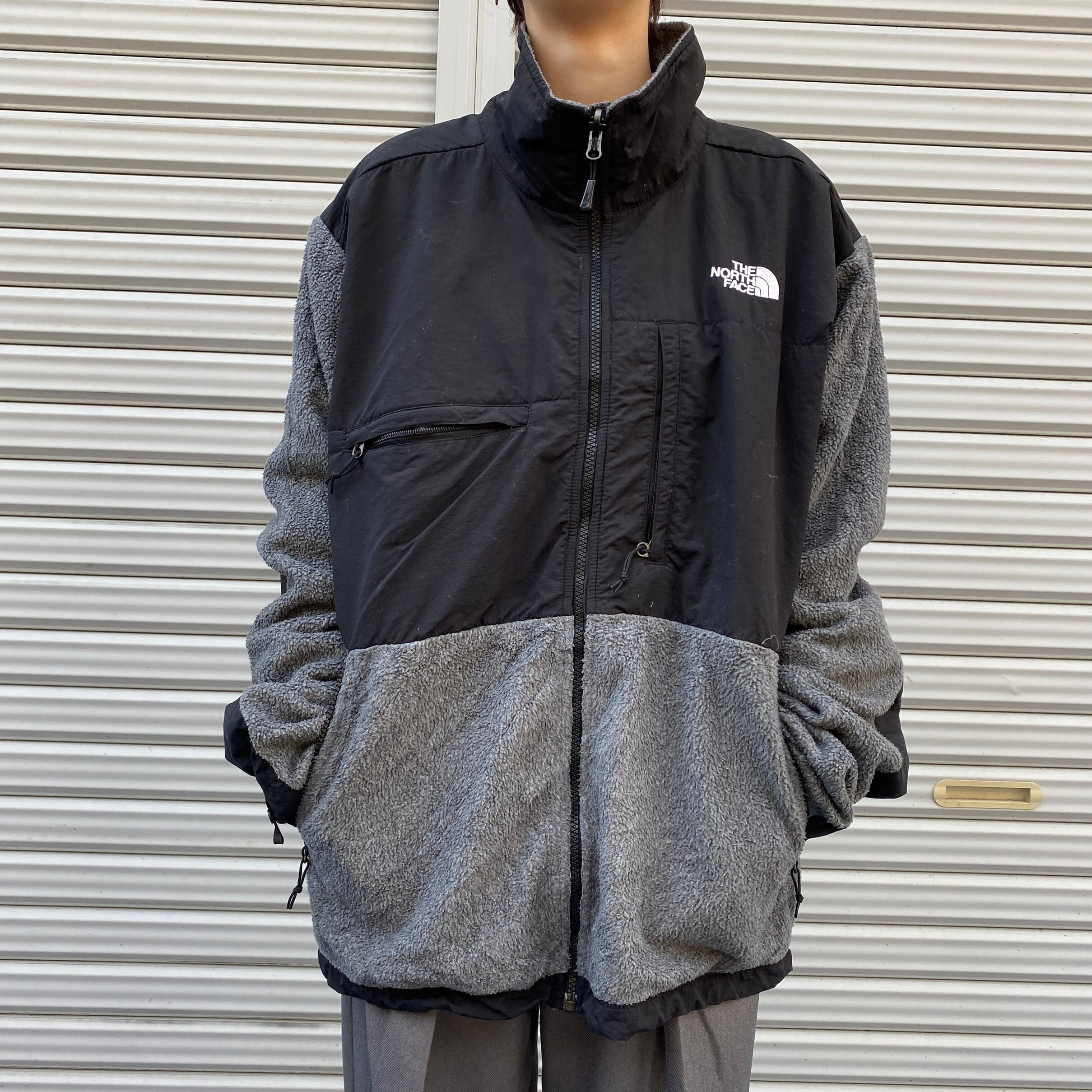 THE NORTH FACE ザ ノースフェイス デナリジャケット POLATEC メンズL 古着 ナイロン×フリースジャケット グレー 灰色  ブラック 黒 ポーラテック【アウトドアジャケット】【cs2212-10a】【AN20】 | cave 古着屋【公式】古着通販サイト